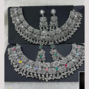 Manisha Jewellery Elegant Oxidised Plated Pota Stone Design Necklace Set