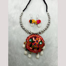 Manisha Jewellery Statement Oxidised Mirror And Natural Shell Necklace Set