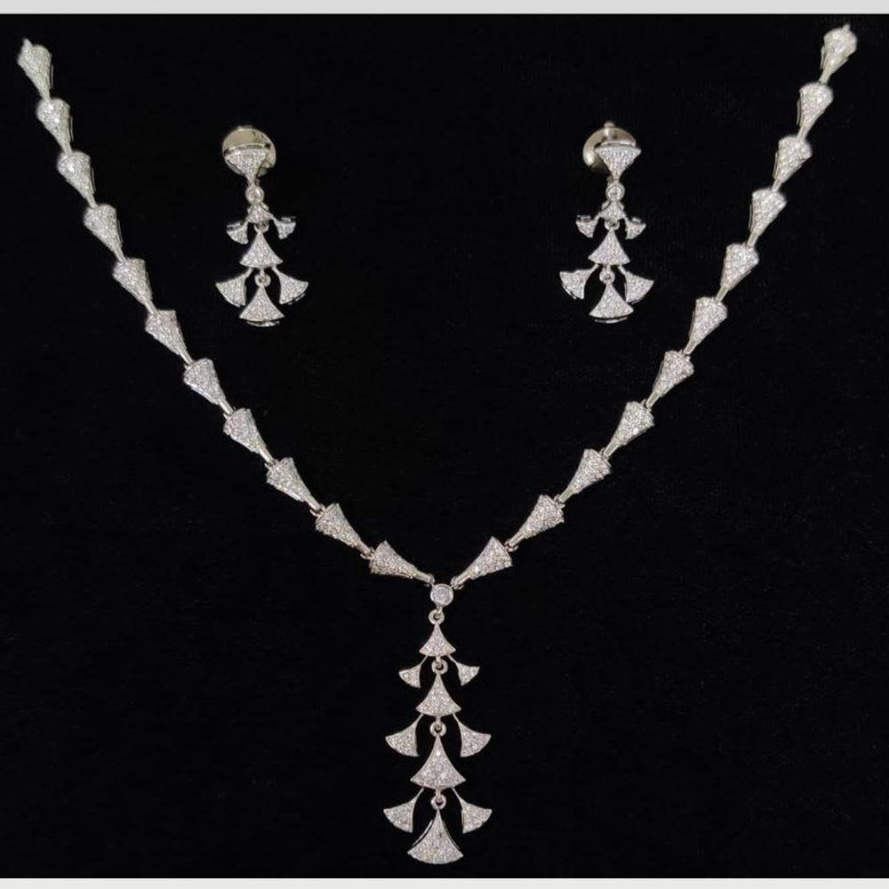 Manisha Jewellery Dazzling American Diamond  Necklace and Earrings