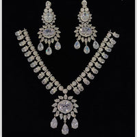 Manisha Jewellery Shimmer Premium American Diamond Necklace Set