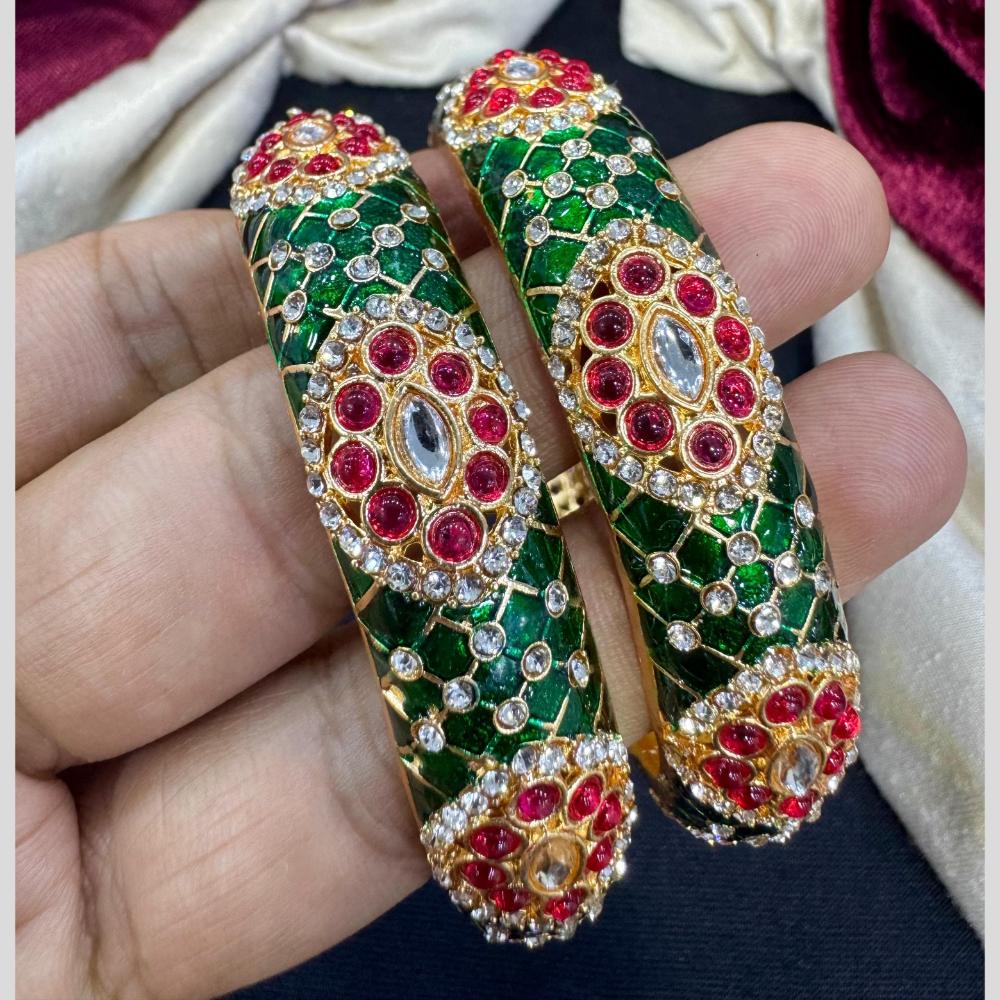 Manisha Jewellery Designer Austrian Stone and Meenakari Bangles Set 
