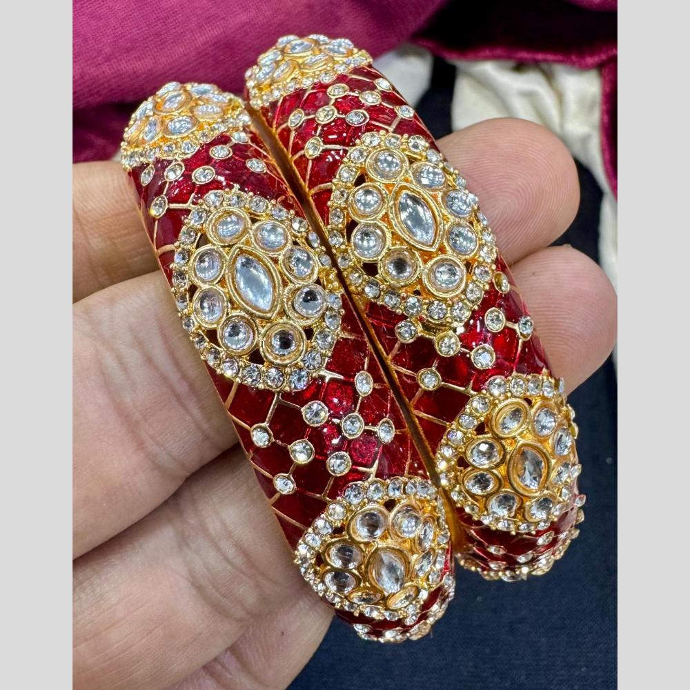 Manisha Jewellery Designer Austrian Stone and Meenakari Bangles Set 