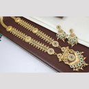 Manisha Jewellery Ethnic Sparkle Gold Plated  Pota Stone And Pearl Long Necklace Set