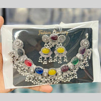 Manisha Jewellery Oxidised Plated Choker Necklace Set For Garba Night