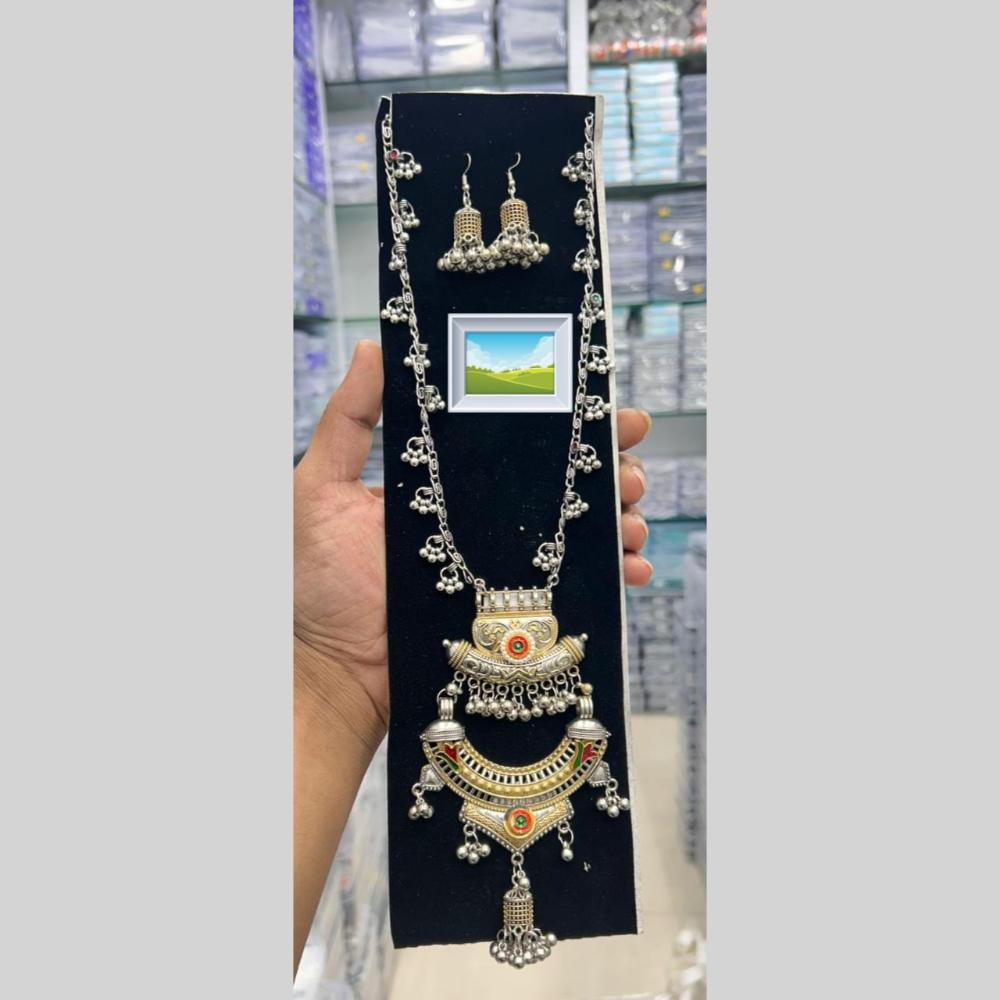Manisha Navratri Special Oxidised Necklace Set with Dangling Ghungroos
