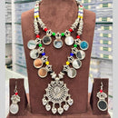 Manisha Jewellery Ethnic Oxidised Double Necklace Set for Navratri With Mirror Work