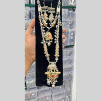 Manisha Navratri Special Oxidised Necklace with Intricate Elephant Carvings