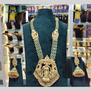Manisha Jewellery South Indian Style Antique Long Temple Necklace Set