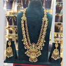 Manisha Jewellery Goddess and Elephant Motif Ethnic Long Temple Necklace Set