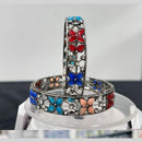 Manisha Jewellery Floral Design Traditional Oxidised Bangles With Cryatal Stones