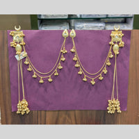 Grace in Every Drop Manisha Pota Stone Dangling Earrings with Kan chain