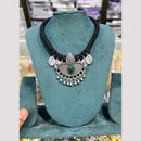 Manisha Jewellery Elegant Oxidised Plated Pota Stone Necklace Set