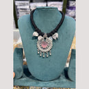 Manisha Jewellery Elegant Oxidised Plated Pota Stone Necklace Set