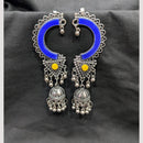 Manisha Jewellery Oxidised Plated Pota Stone And Pearls Jhumki Earrings