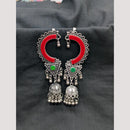 Manisha Jewellery Oxidised Plated Pota Stone And Pearls Jhumki Earrings