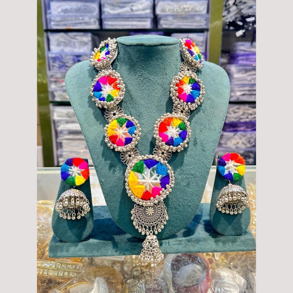 Manisha Jewellery Oxidised Plated Long Necklace Set