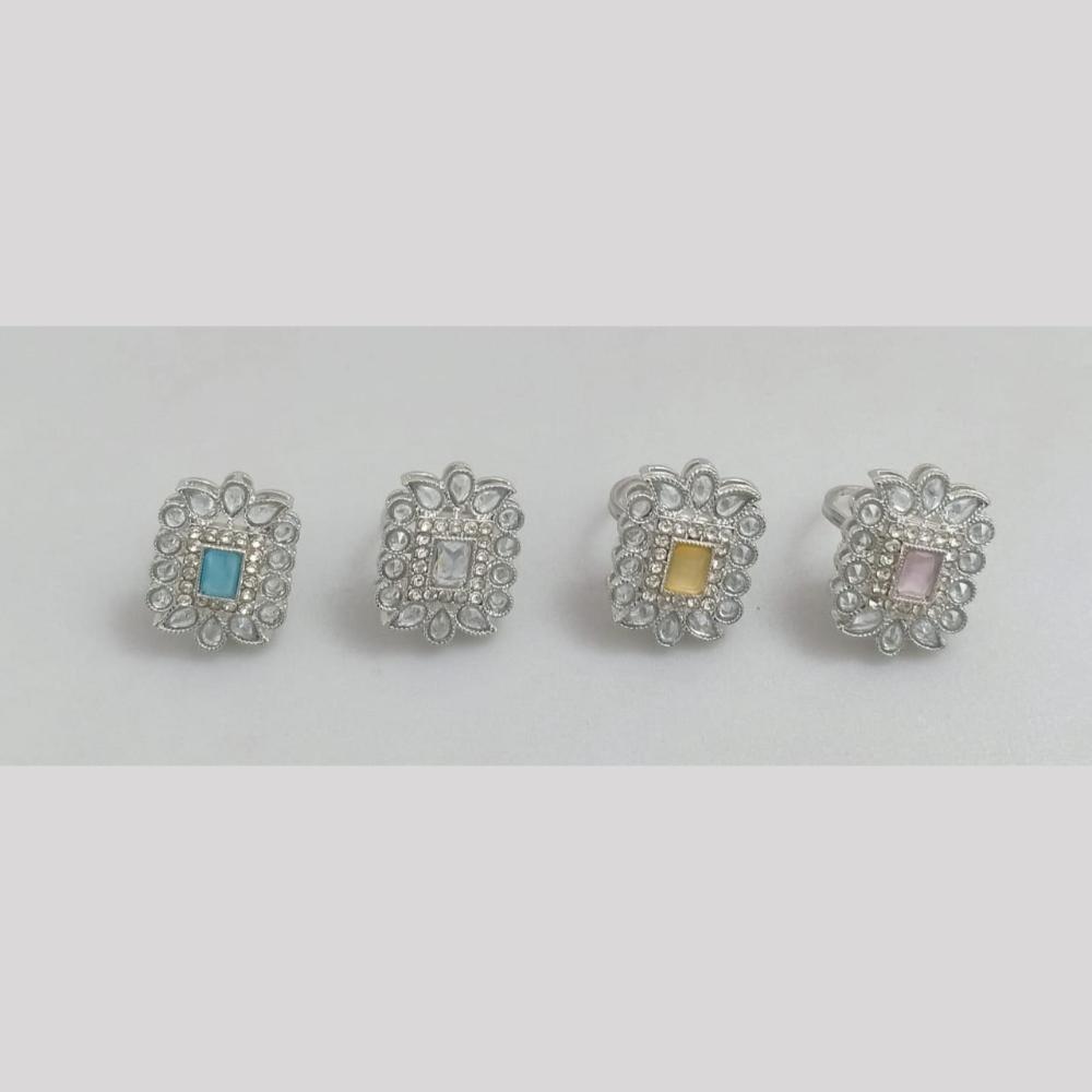Manisha Jewellery Sparkling Crystal Stone Ring In Silver Plating Graceful Elegance For Every Day 