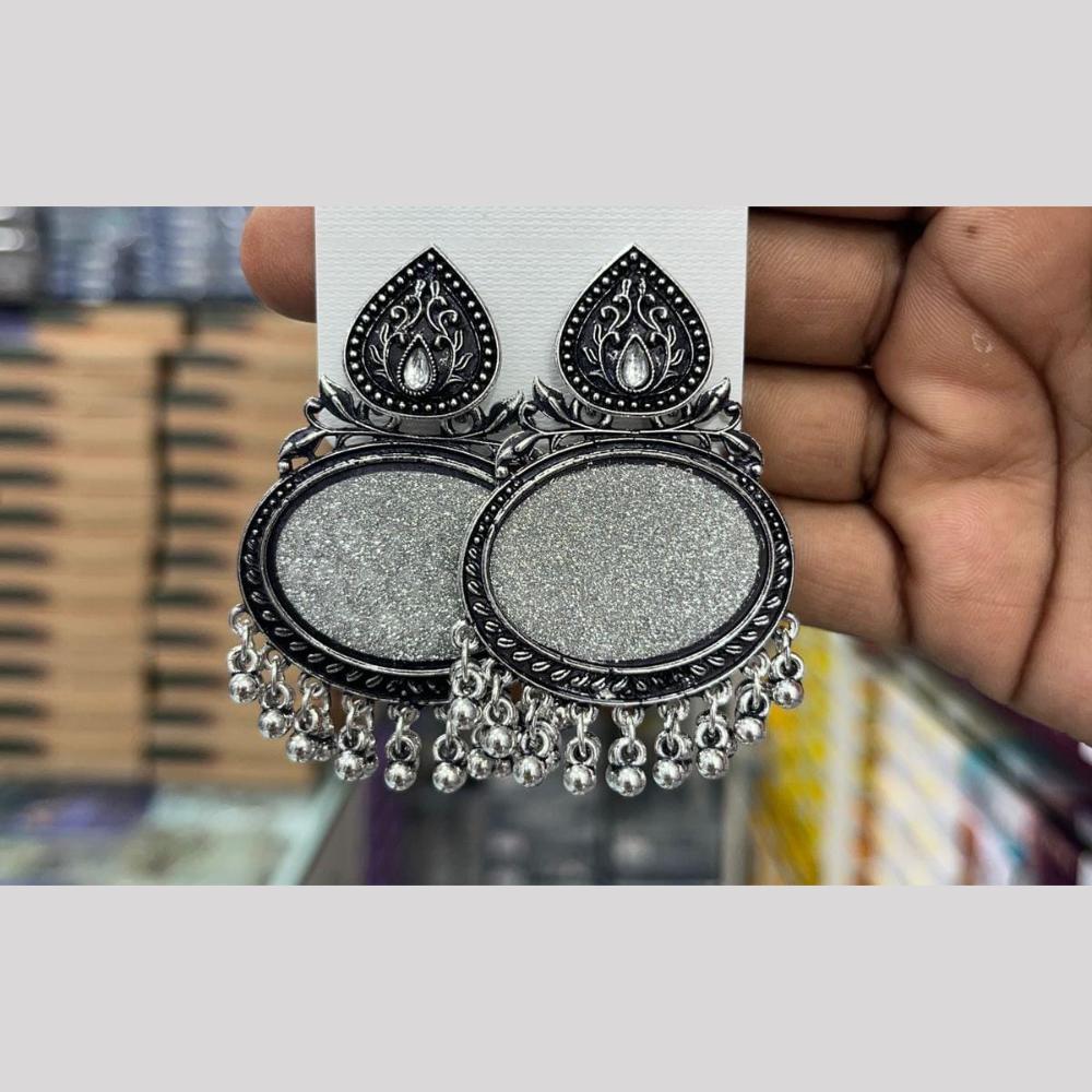 Manisha Jewellery Oxidised Ethnic Dangler Earrings Timeless Beauty In Vintage Silver Finish