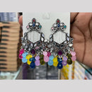 Manisha Jewellery Oxidised Dangler Earrings Fusion Of Mirror Art And Bead Elegance 