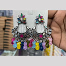 Manisha Jewellery Designer Oxidised Dangler Earrings With Mirror Detailing And Bead Accent 
