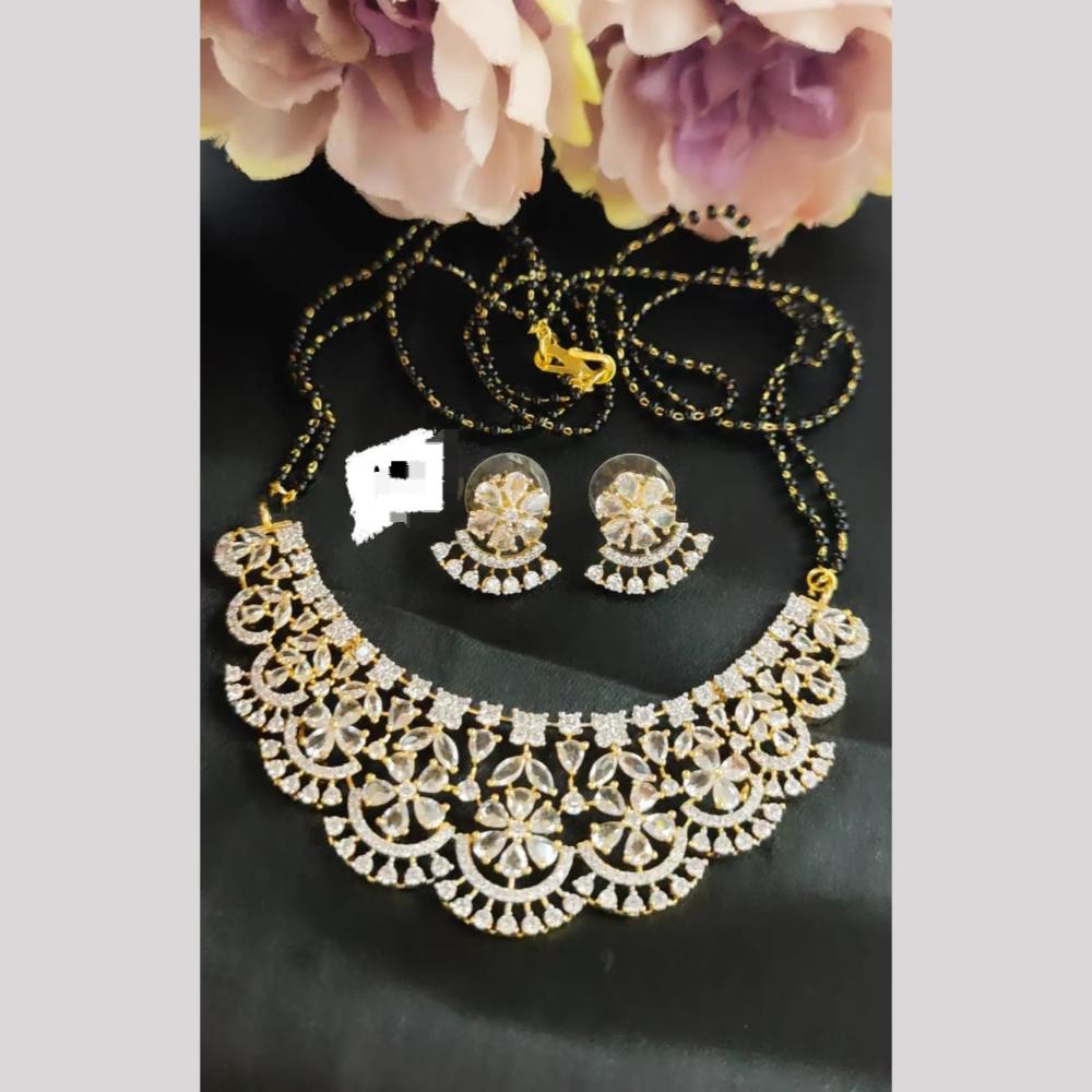 Manisha Jewellery Classic Mangalsutra Adorned With American Diamonds Cultural Beauty For Daily Wear 