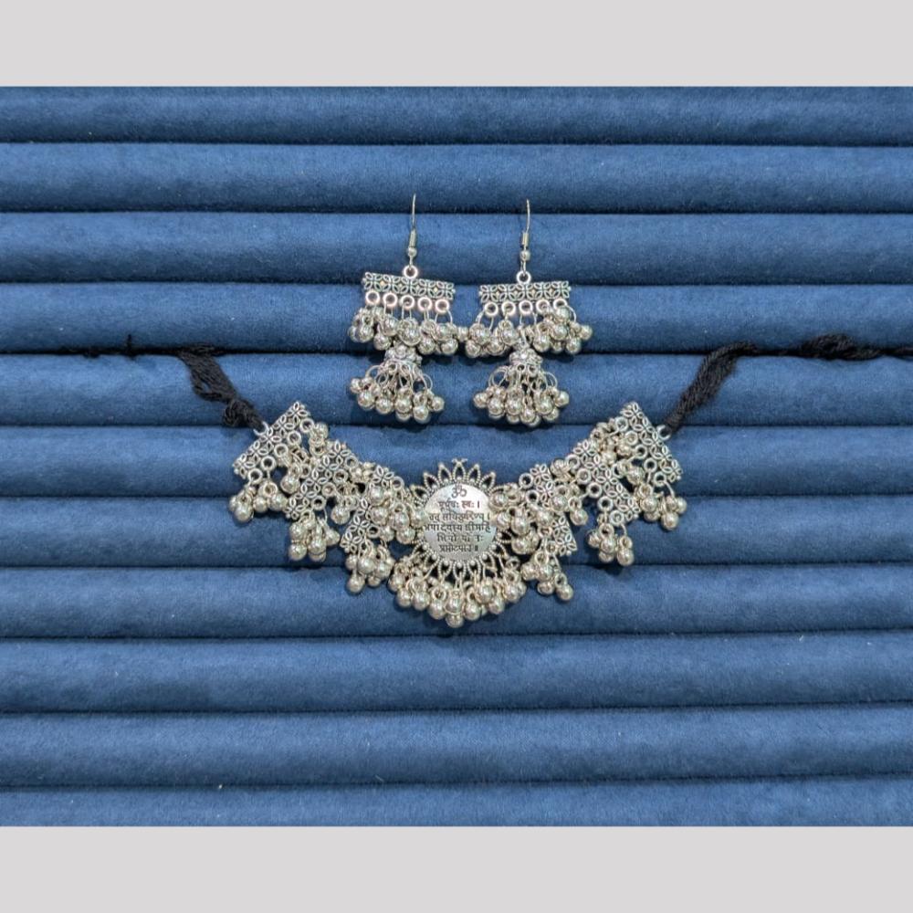 Manisha Jewellery Traditional Oxidised Necklace Set With Sanskrit Engraving