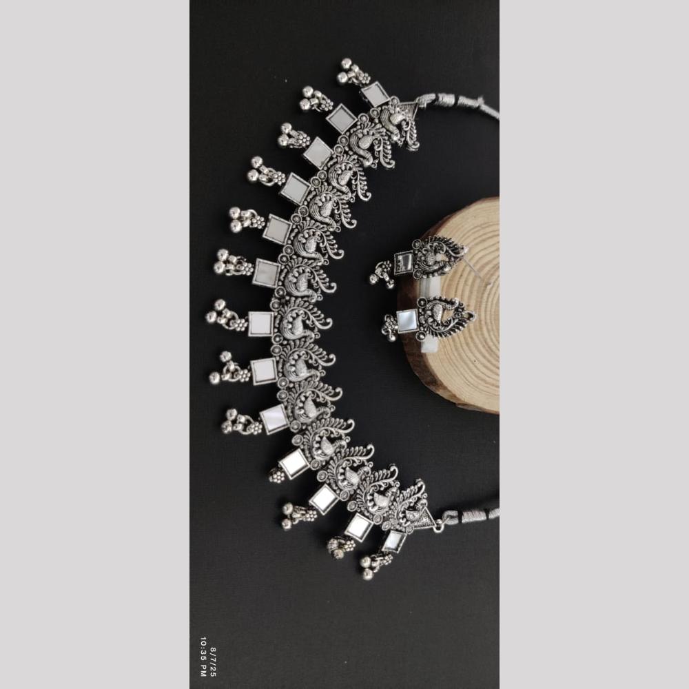 Manisha Jewellery Oxidised Necklace Mirror Stone A Timeless Ethnic Touch