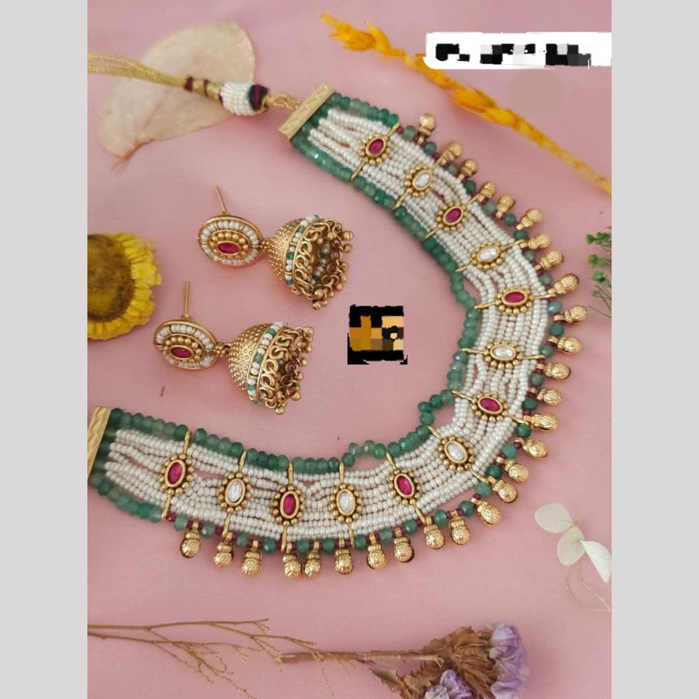 Manisha Jewellery Glam Pota Stone And Pearl Ensemble Perfect Fusion Of Tradition 