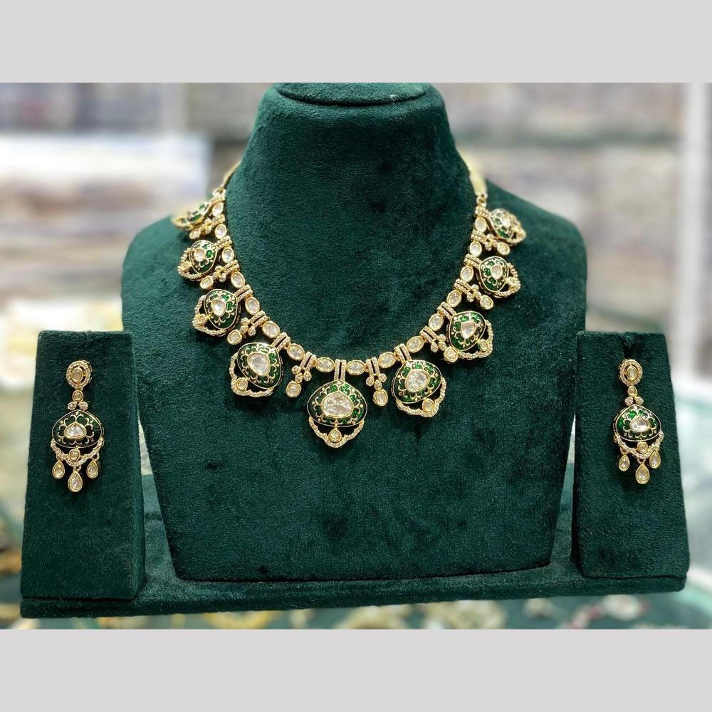 Manisha Jewellery Royal Meenakari Necklace Set With Crystal Stone A Timeless Blend Of Grace 