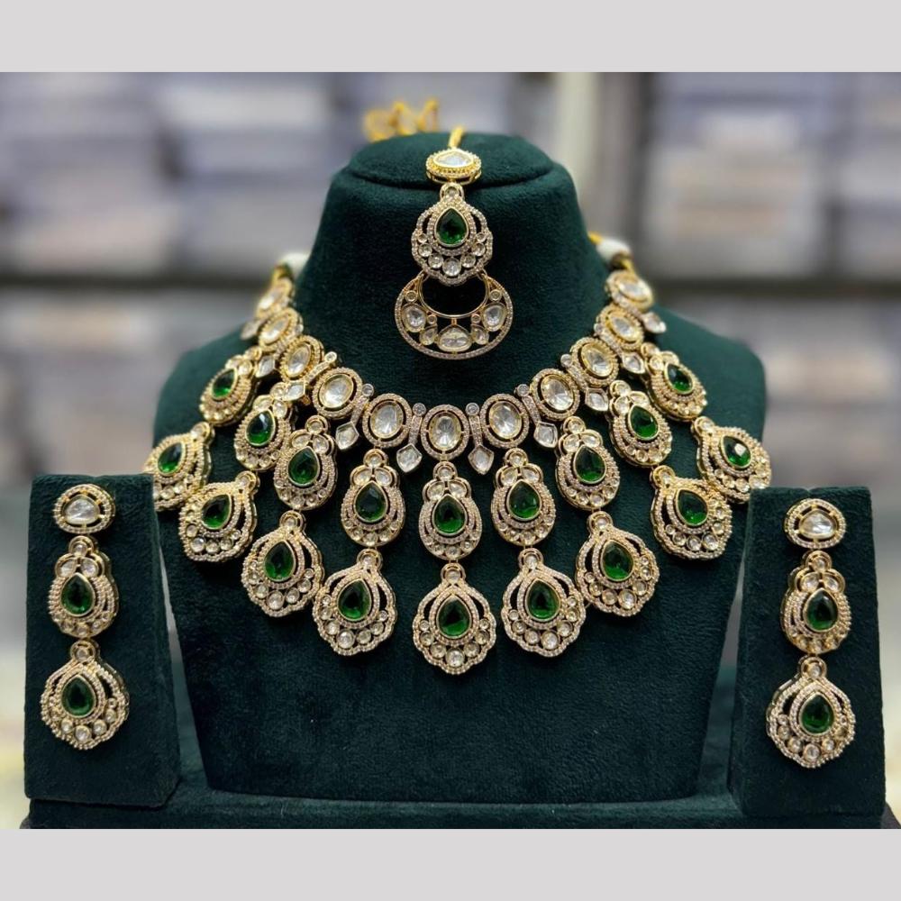 Manisha Jewellery Designer  Pota  And Austrain Stone Necklace Set Ethnic Glamour For Special Events 