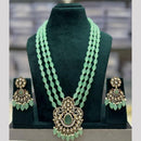 Manisha Jewellery Stylish Kundan And Beads Long Necklace Set Elevate Your Ethnic Wardrobe