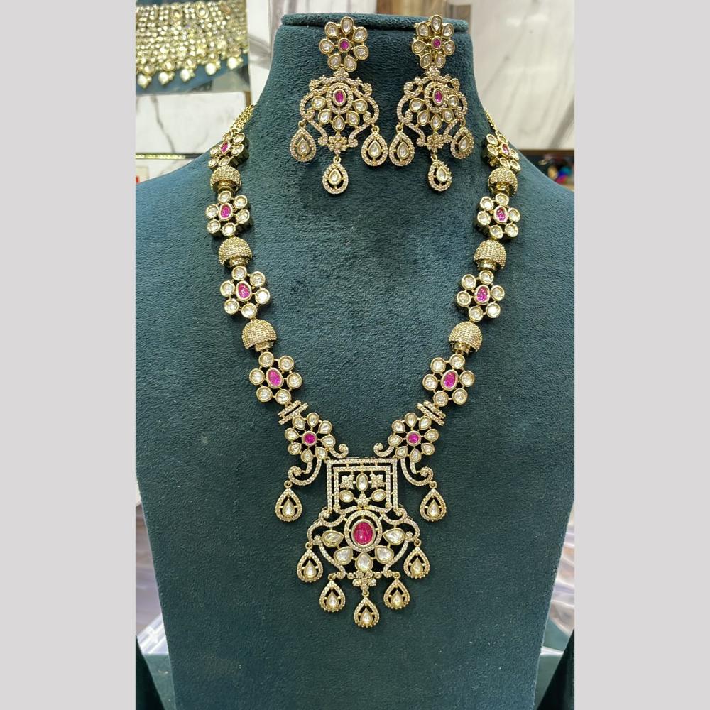 Manisha Jewellery Pota And Austrain Stone Long Necklace Set Causal Glam With A Touch Of Sparkle  