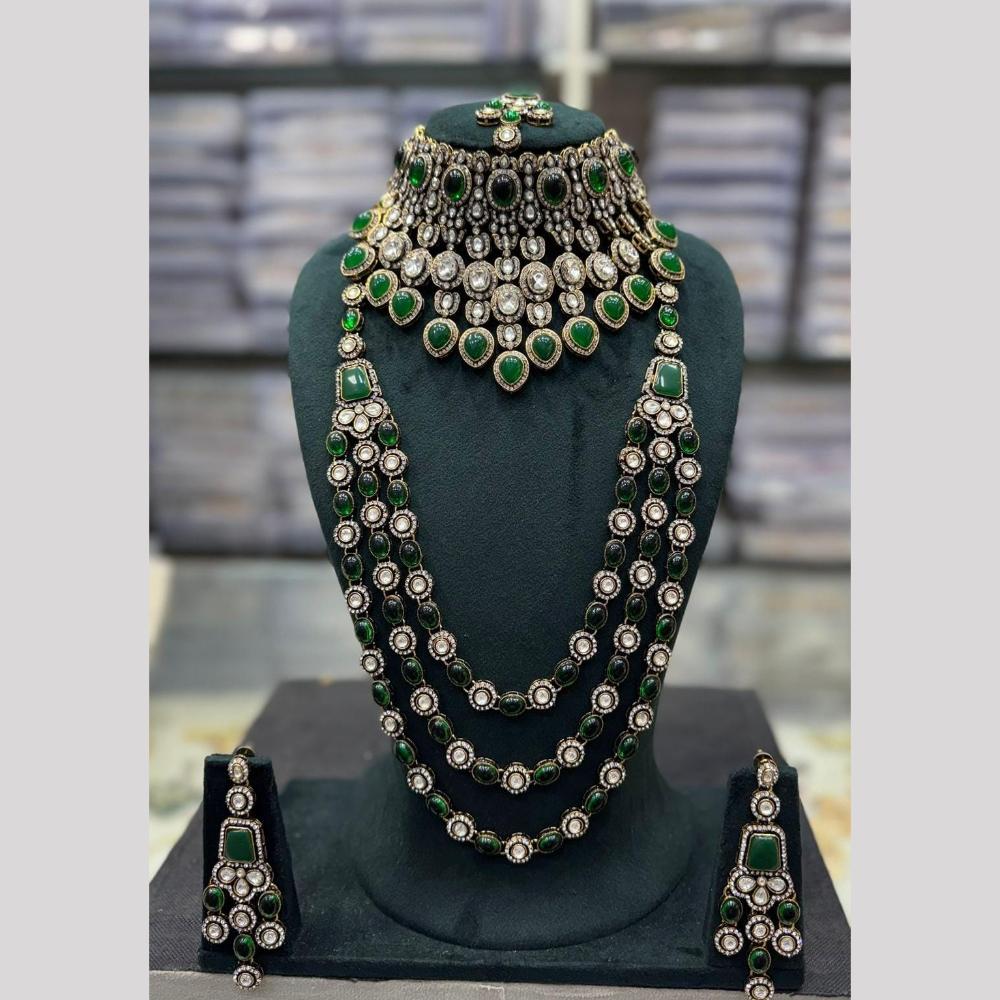 Manisha Jewellery Heritage Double Necklace Set Adorned With Pota And Austrain Stone For Royal Look 