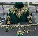 Manisha Jewellery Semi Bridal Necklace Set With Austrain And Pota Stone A Graceful Blend Of Tradition  