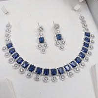 Manisha Jewellery Luxury American Diamond Necklace Set For PartY & Reception Wear
