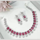 Manisha Jewellery Luxury American Diamond Necklace Set For PartY & Reception Wear
