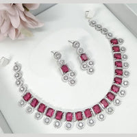 Manisha Jewellery Luxury American Diamond Necklace Set For PartY & Reception Wear