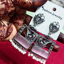 Manisha Jewellery Oxidised Pota Stone And Pearl Dangler Earrings