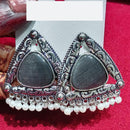 Manisha Jewellery Oxidised Pota Stone And Pearl Dangler Earrings