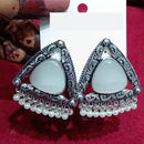 Manisha Jewellery Oxidised Pota Stone And Pearl Dangler Earrings