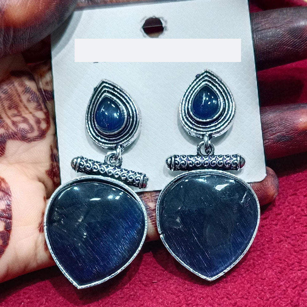 Manisha Jewellery Ethnic Pota Stone Oxidised Dangler Earrings