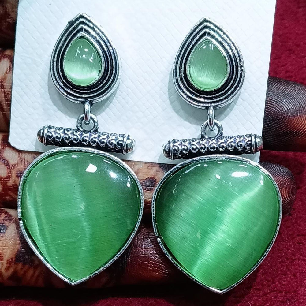 Manisha Jewellery Ethnic Pota Stone Oxidised Dangler Earrings