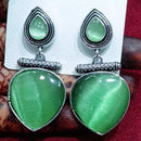 Manisha Jewellery Ethnic Pota Stone Oxidised Dangler Earrings