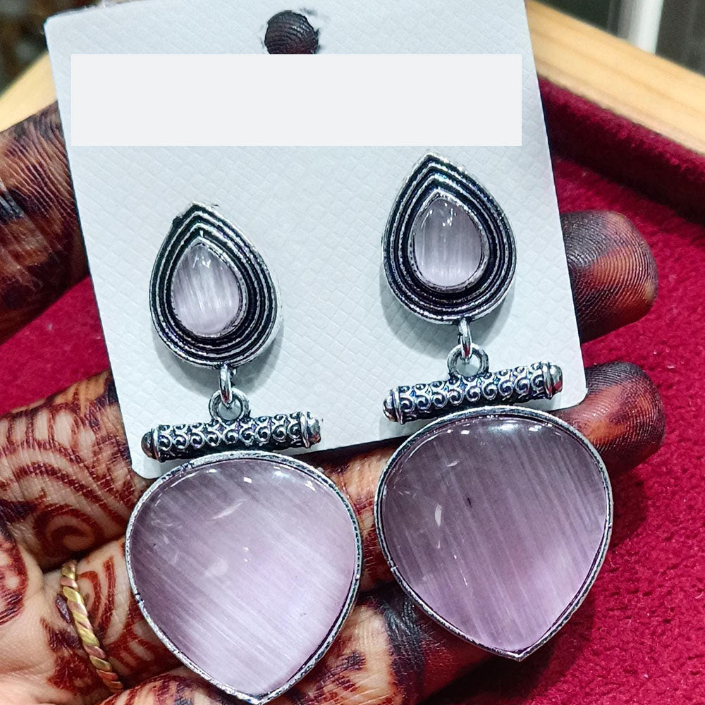 Manisha Jewellery Ethnic Pota Stone Oxidised Dangler Earrings