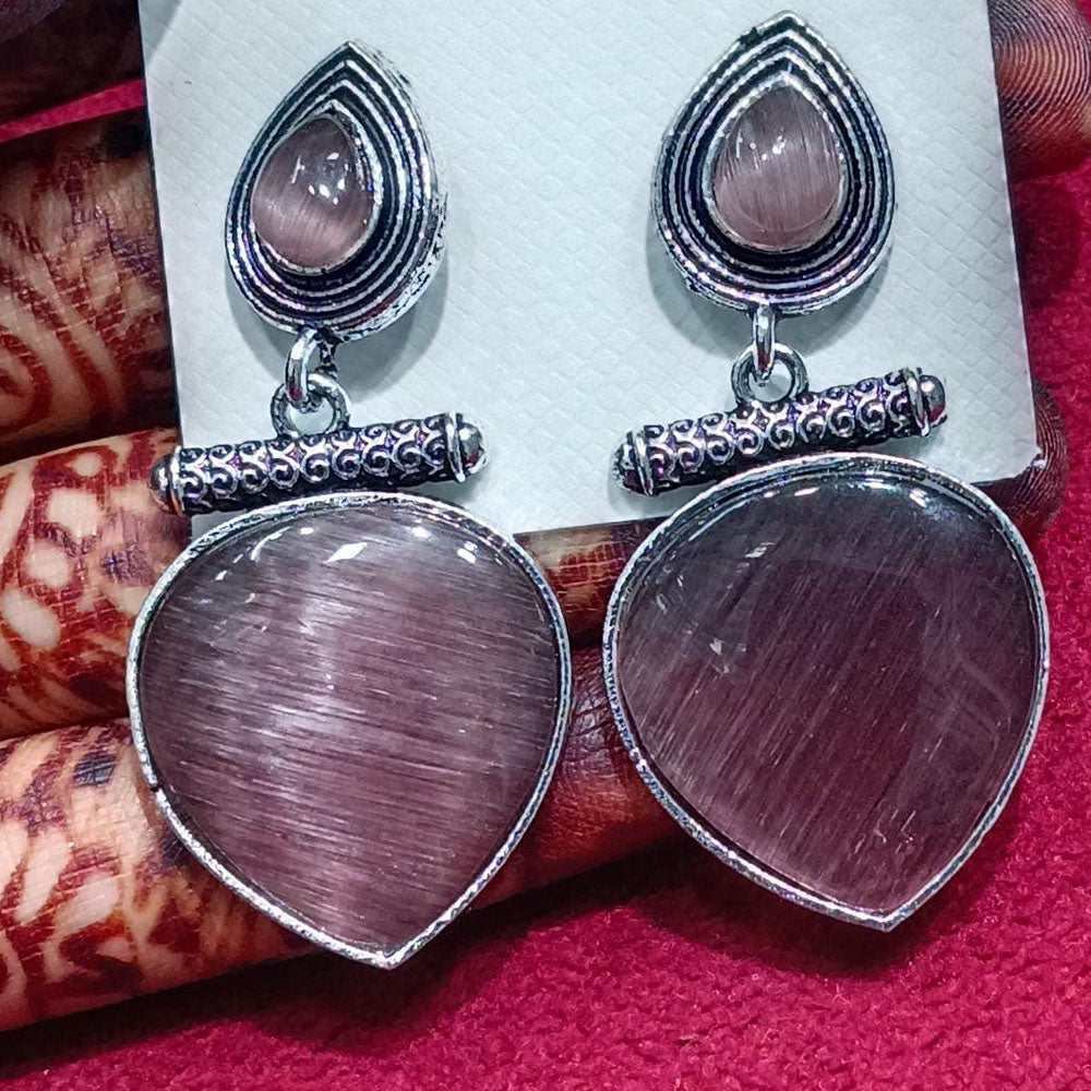 Manisha Jewellery Ethnic Pota Stone Oxidised Dangler Earrings