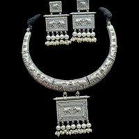 Manisha Jewellery Ethnic Oxidised Pearl Necklace Set