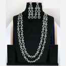 Manisha Jewellery American Diamond Double Layer Long Necklace Set