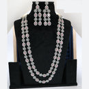 Manisha Jewellery American Diamond Double Layer Long Necklace Set