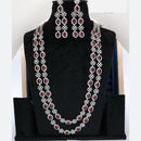 Manisha Jewellery American Diamond Double Layer Long Necklace Set