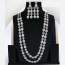 Manisha Jewellery American Diamond Double Layer Long Necklace Set